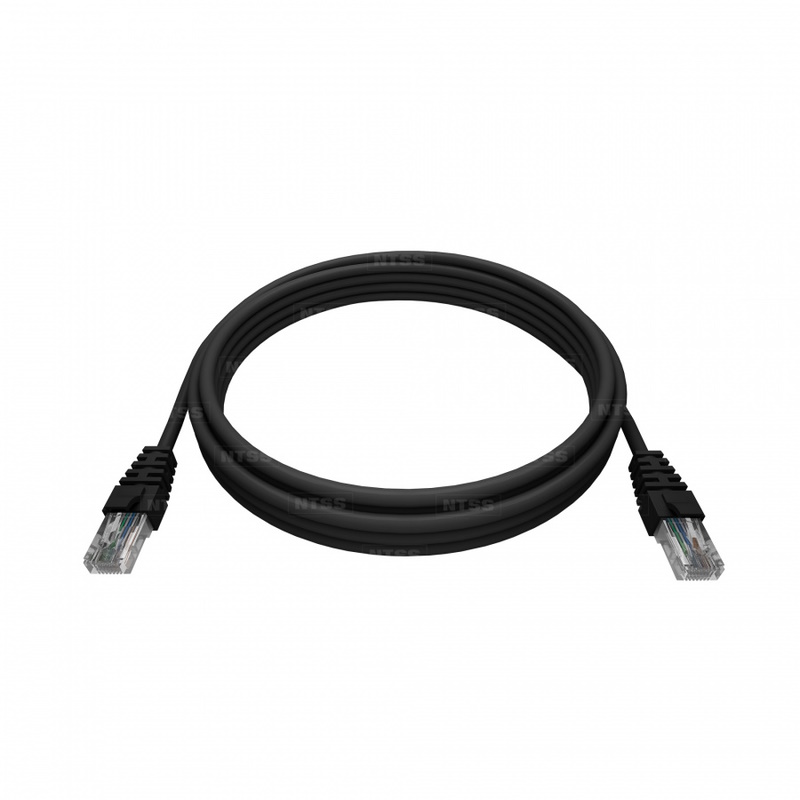 Патч-корд KOSCAB 2хRJ45/8P8C, T568B UTP 5e кат. 3 метр, LSZH, черный
