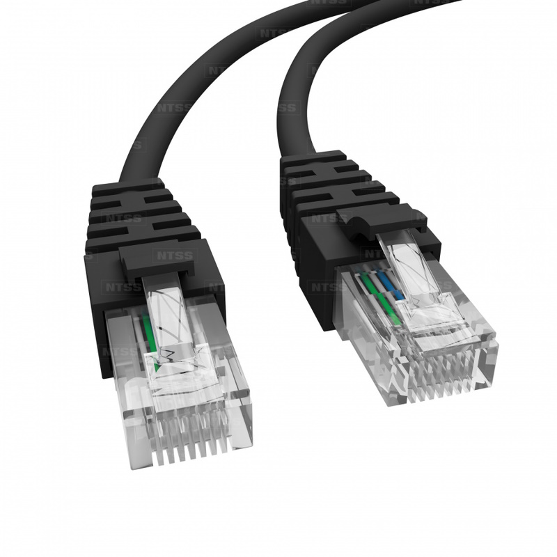 Патч-корд KOSCAB 2хRJ45/8P8C, T568B UTP 5e кат. 3 метр, LSZH, черный